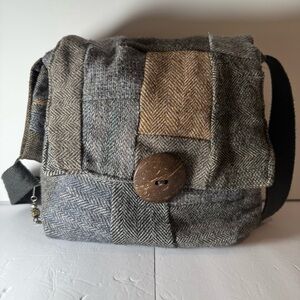Reinvented Threads Tweedy Satchel Crossbody One-of-kind Bag. Boho. Pre-owned